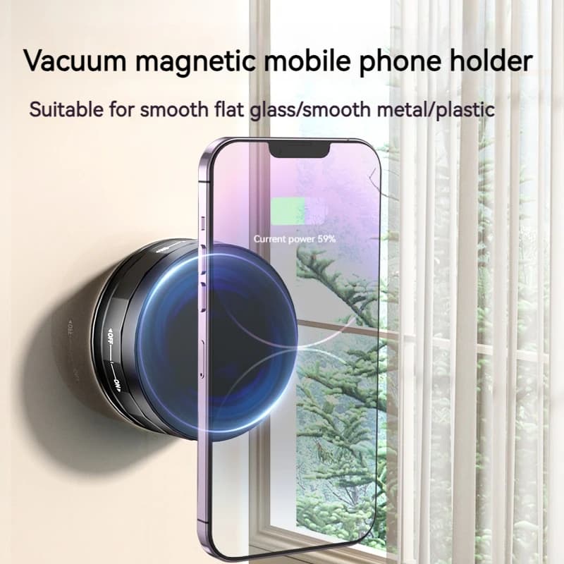 Supporto magnetico universale per telefono con aspirazione sottovuoto: compatibile con telefoni, perfetto per mini supporto per auto, cucina, bagno e palestra