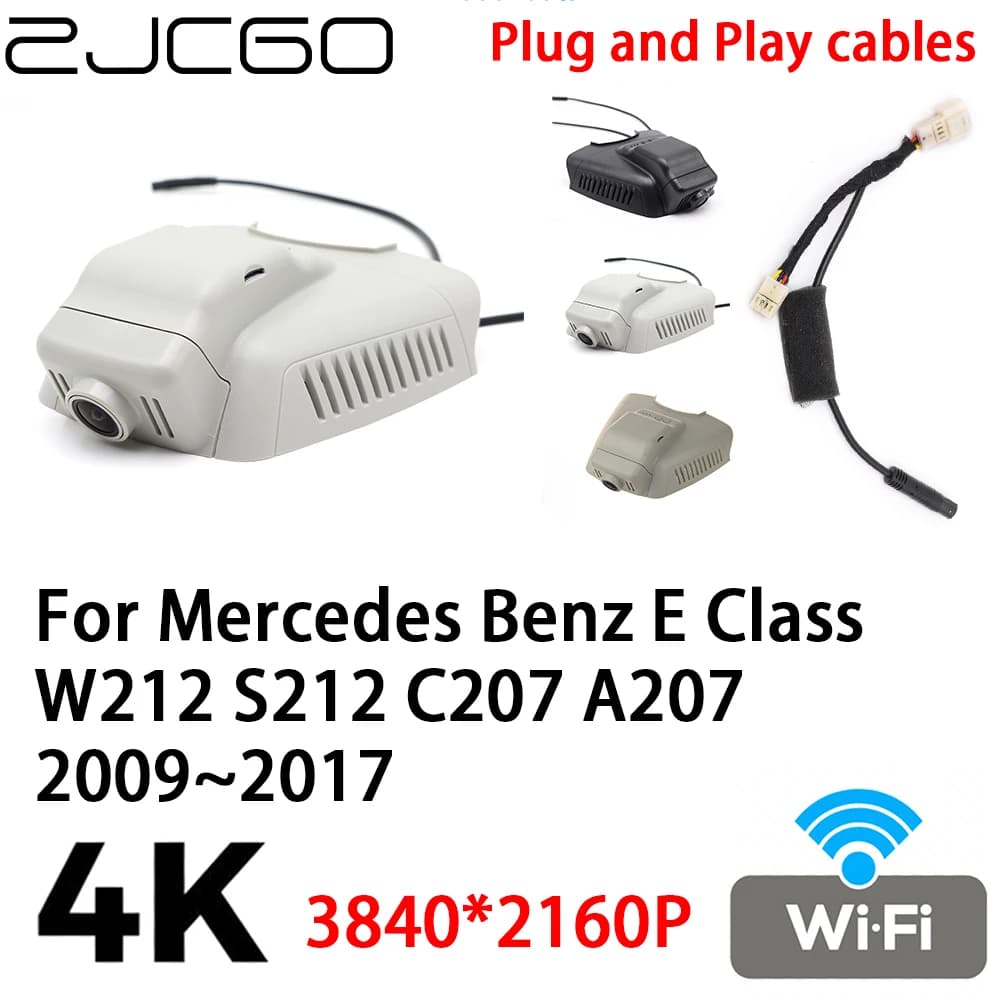 ZJCGO 4K 2160P Auto DVR Dash Cam Plug and Play Video for Mercedes Benz Classe E W212 S212 C207 A207 2009 ~ 2017