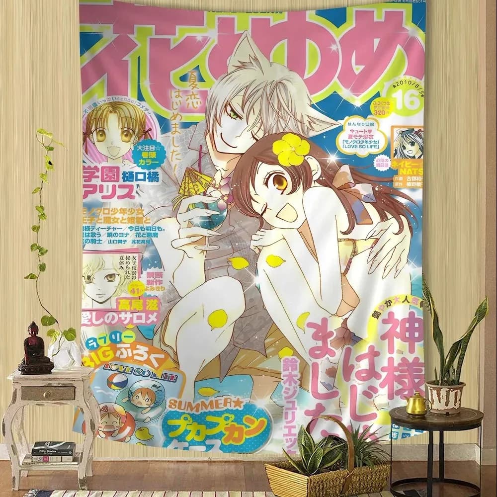 Kamisama Kiss Arazzo da parete Tarocchi Carta Hippie Appeso a parete Dormitorio Appeso a parete Lenzuolo Dormitorio Decorazione della camera da letto
