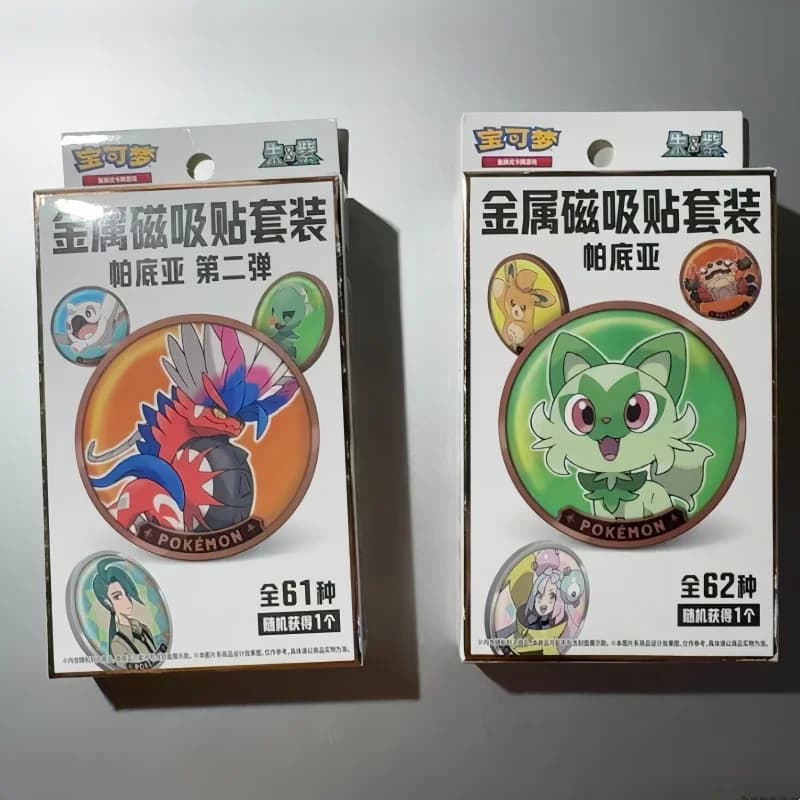 In Stock Original PTCG PKM Scarlet & Violet Metal Magnetic Sticker Set Palletia Region Collection Card Pack Surprise Toys Cards