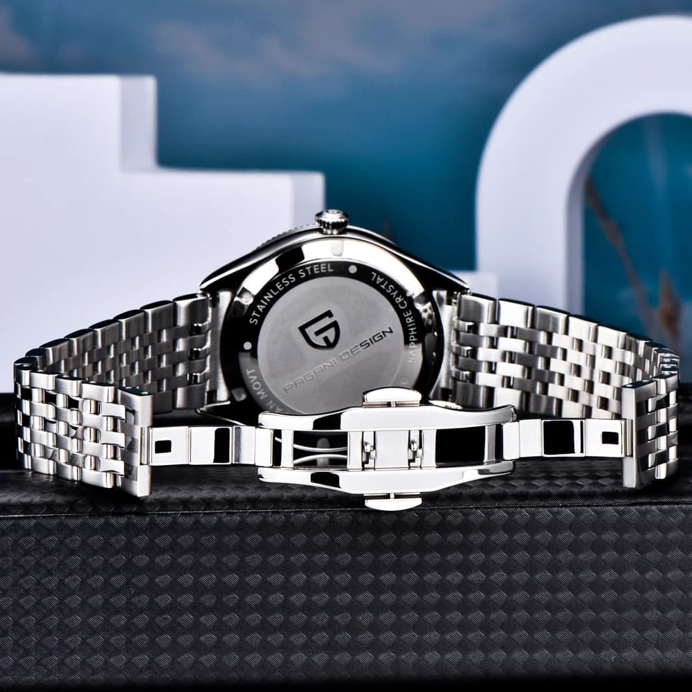 PAGANI DESIGN 2026 New Wave Pattern Dial Men's Watch Luxury Quartz Watch For Men Stainless Steel 100m Waterproof Sapphire Watch