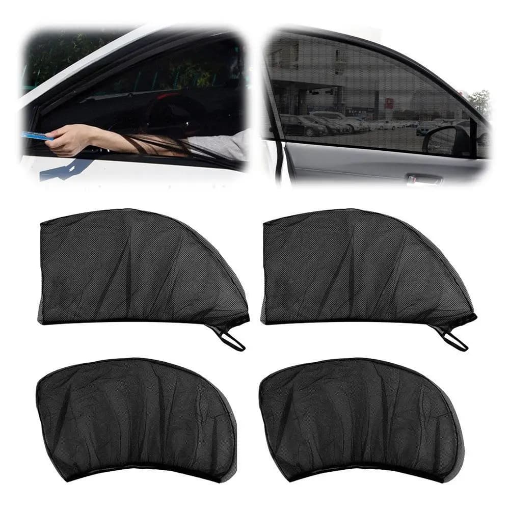 Car Side Window Sunshade Anti-Mosquito Mesh Net Universal Double Layer UV Protect Shield Breathable Privacy Curtain For Summer