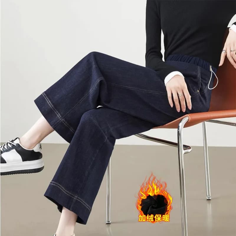 Jeans denim addominali per gravidanza Pantaloni larghi e comodi Pantaloni larghi premaman Vestiti per donne incinte Pantaloni blu scuro alla moda