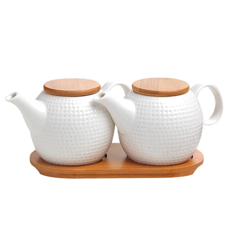 Diamond-shaped Ceramic Seasoning Jar Spherical Kitchen Set Soy Sauce Vinegar Bottle Oil Pot