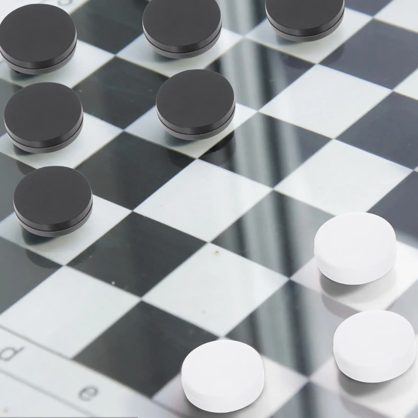 30 Pezzi di Backgammon Bianchi e Neri in Plastica per Giochi da Tavolo, Set di Scacchi, Divertimento Familiare e Giochi di Strategia