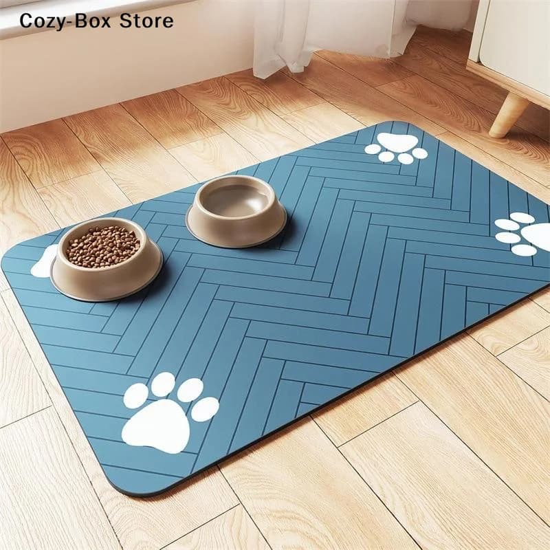 [ZY]Diatomaceous Mud Absorbent Pet Placemat For Food And Water Bowl With Quick-Dry Rubber Backing Non-Slip Home Pet Mat[ZY]