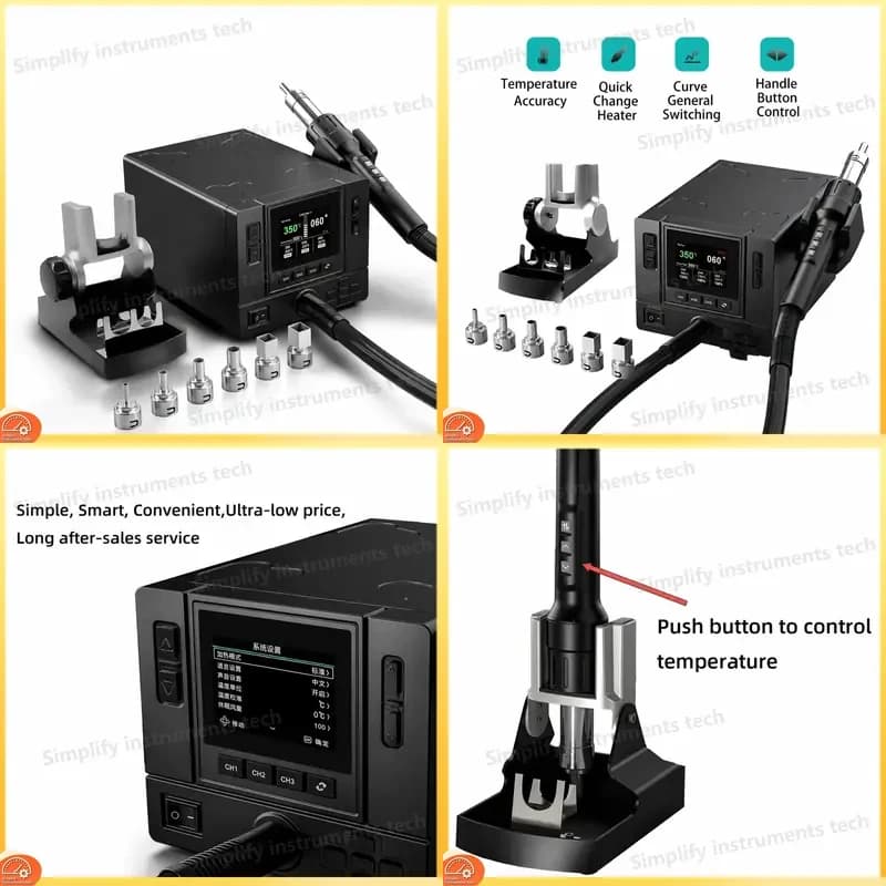 Hot Air Gun 1000W BGA Rework Station 220V 110V SMD SMT Soldering Iron Heat Gun Welding Repair Tool Desoldering Station