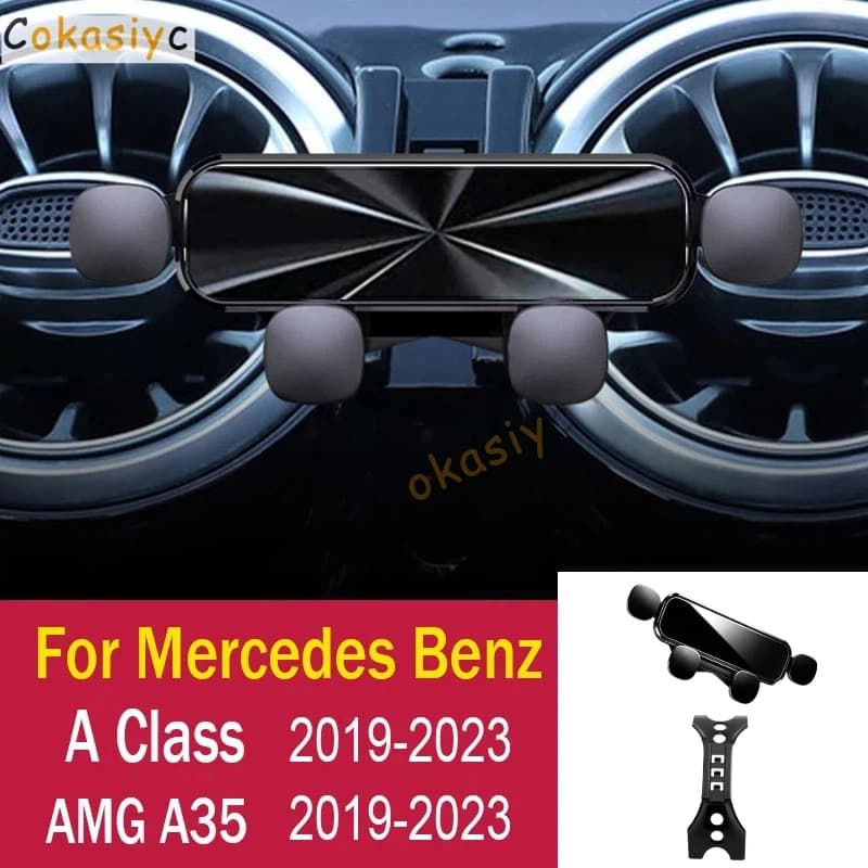 Gravity Car Phone Holder Mobile Cell Phone Support Mount for Mercedes Benz A Class AMG A35 2019-2024 Accessories Mounts & Holder