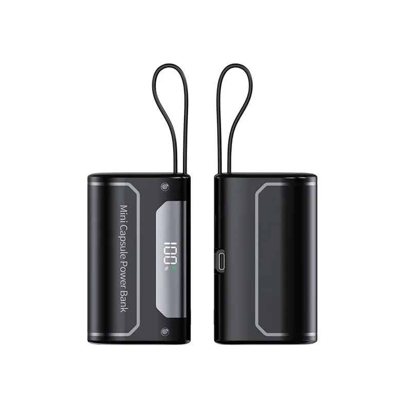 10000mAh Capsule Power Bank PD22.5W Fast Charging for iPhone 17 16 Samsung Xiaomi Portable Powerbank with Cable External Battery