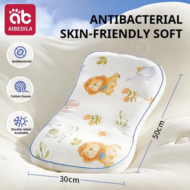 AIBEDILA Cuscino per bambini 2-8 anni Comodo supporto ortopedico per la colonna vertebrale Cuscino traspirante su 2 lati per bambini per dormire
