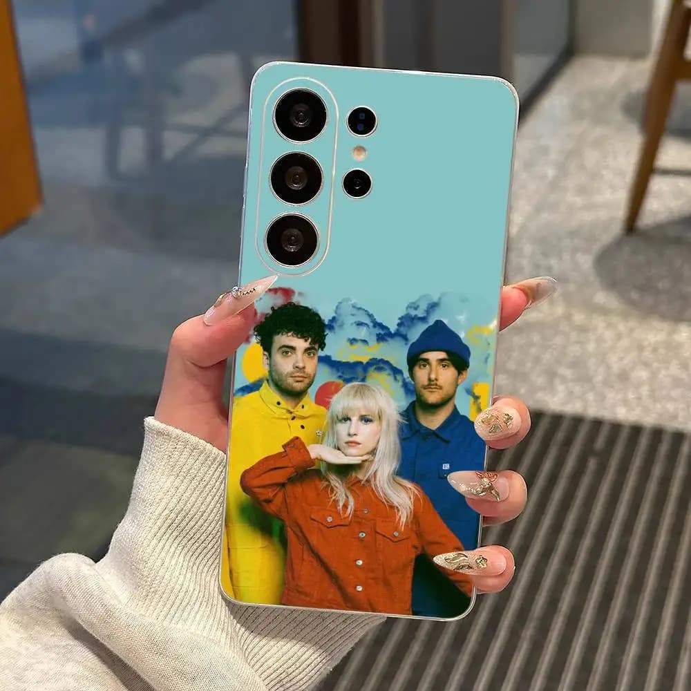 Paramore Pop-Punk B-Band Phone Case For Samsung S25,S24,S21,S22,S23,S30,Ultra,S20,Plus,Fe,Note,10,9,5G Transparent Cover