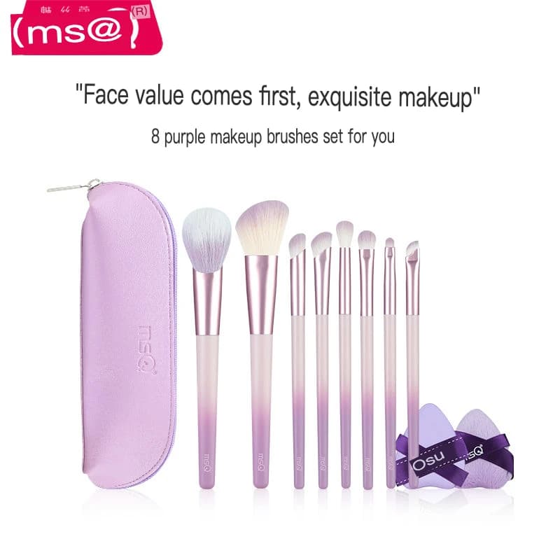 Set Trucco Patata Viola MSQ/Meisikou 8 Pezzi - Pennello Fard Correttore Eyeliner Ombretto Naso - Kit Riparazione Viso