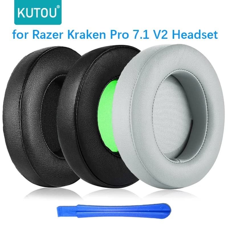 KUTOU spare earphones for Razer Kraken Pro V2 game headphones Kraken 7.1 ear pads lining for pillow Pad soft foam leather