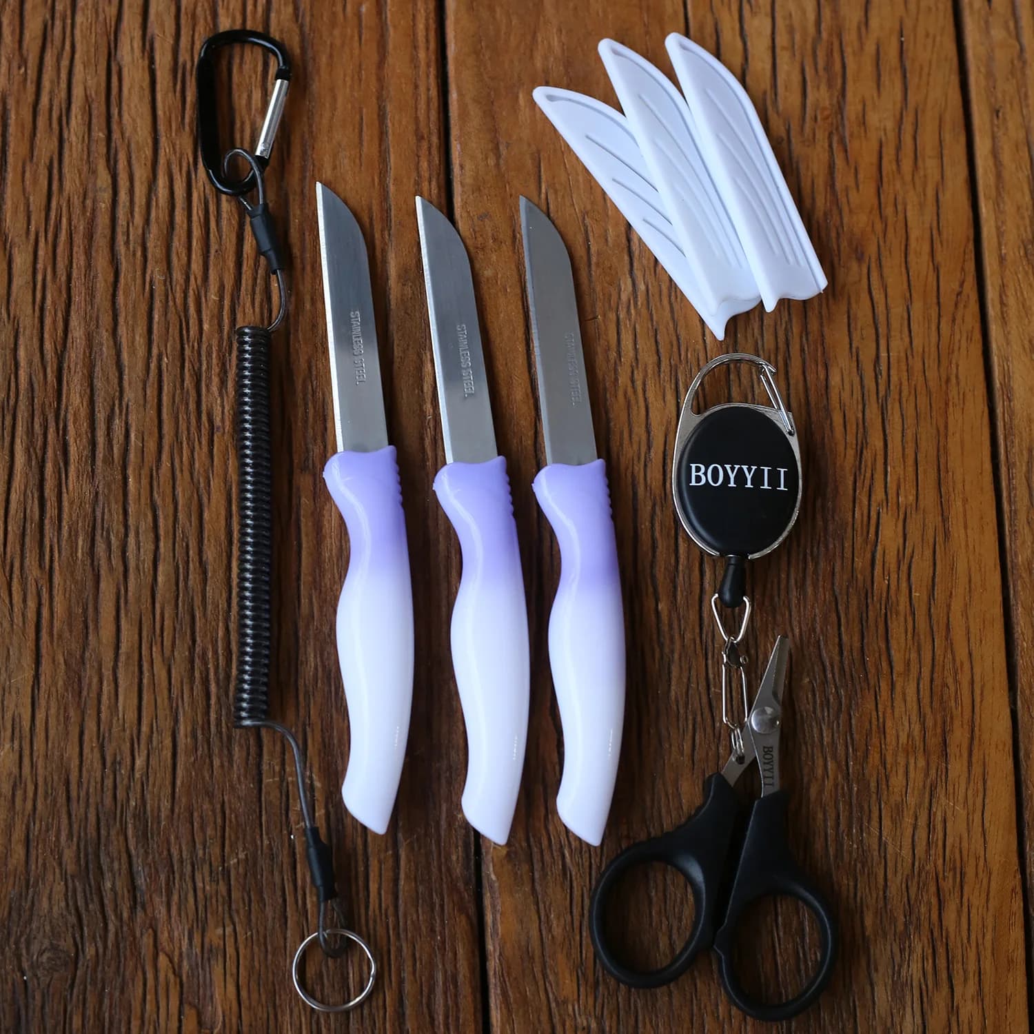 Stainless Steel Fruit knife 4-piece Gradient Color Vegetable, Apple, Melon Paring Knife, Household Multi-purpose Kitchen Knife