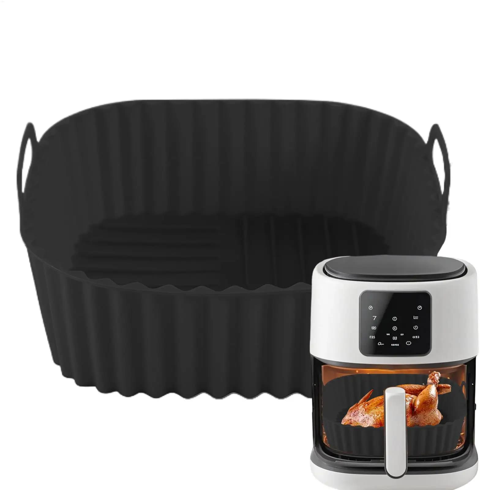 Silicone Covers for Air Fryer, Squares, Reusable, Oven Paper Sheet Substitutes