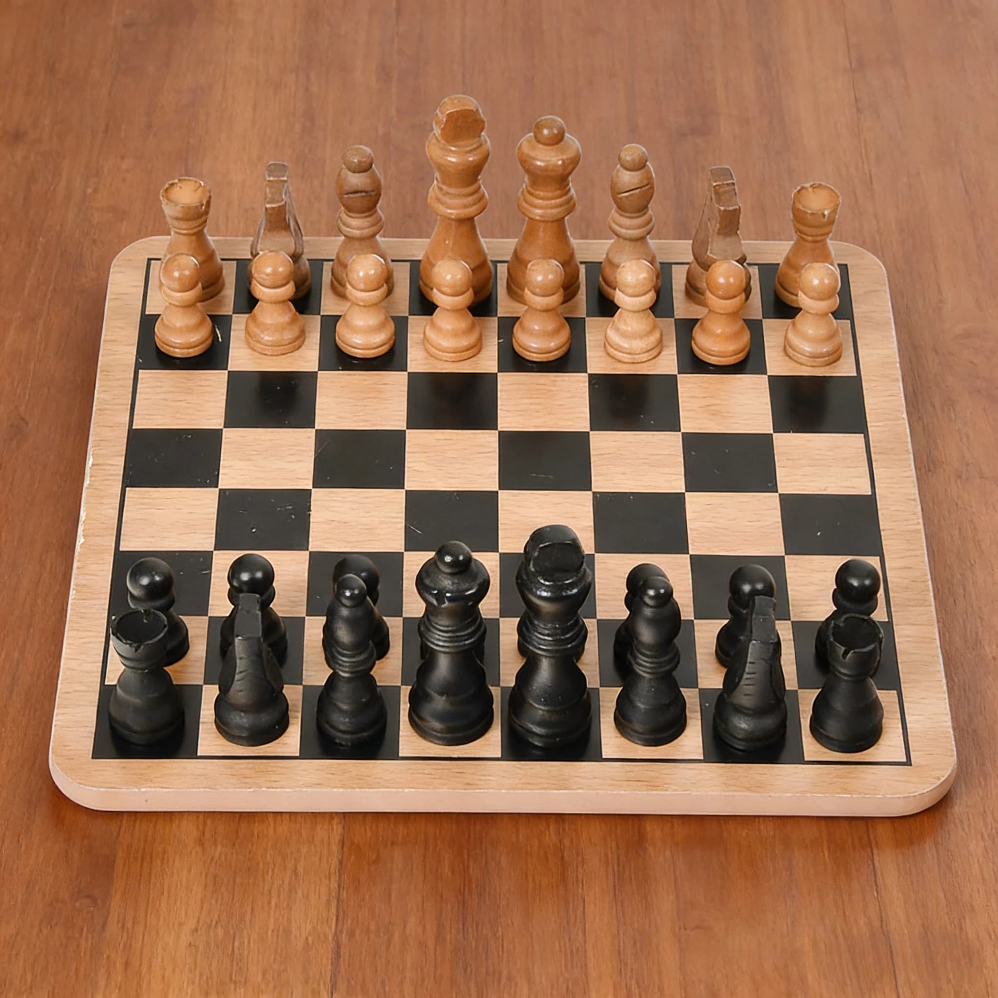 Set di scacchi e dama con scacchiera in legno a doppia faccia, gioco educativo e didattico