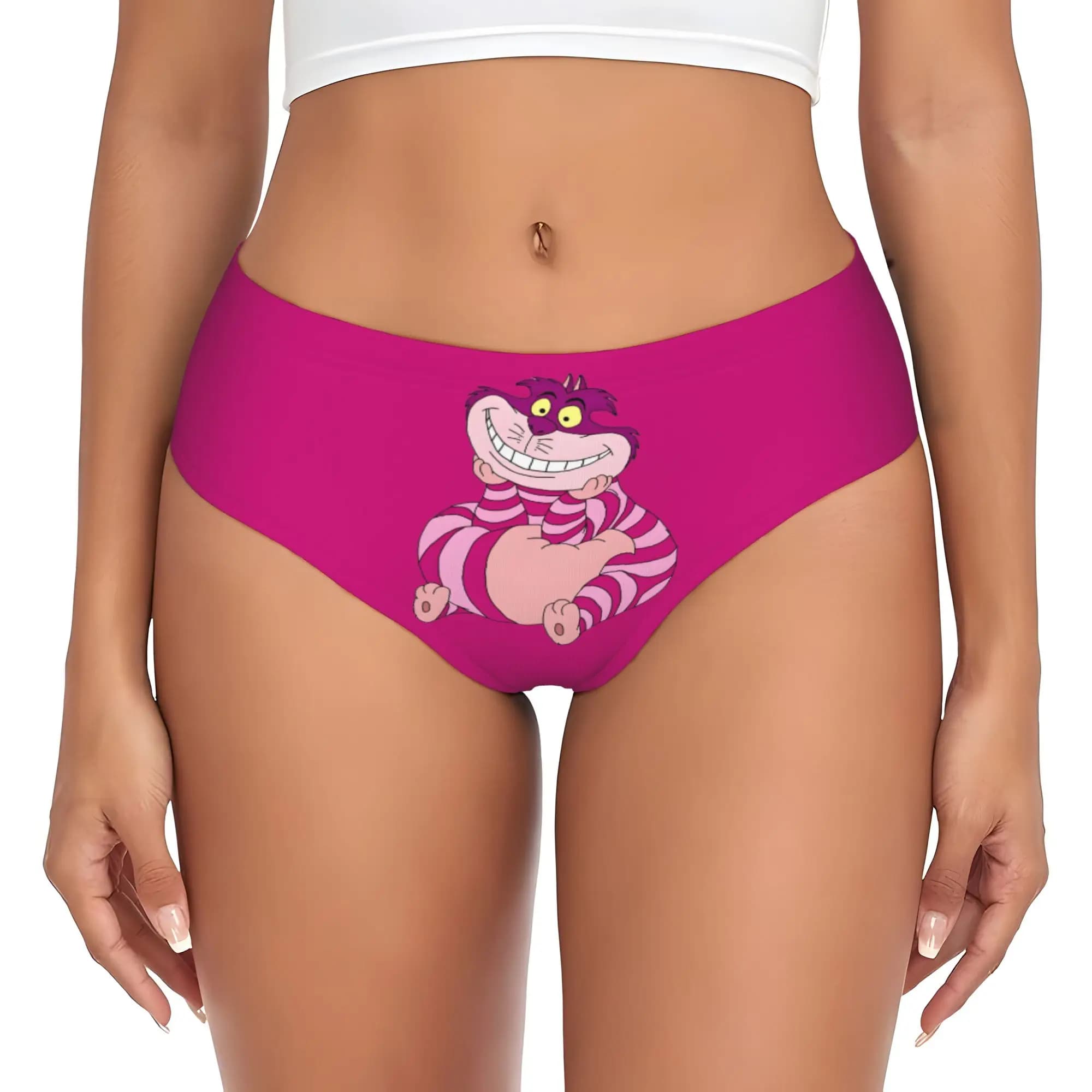 Custom C-Cheshire Anime Cat Briefs Underwear Women's Breathable Stretch Panties