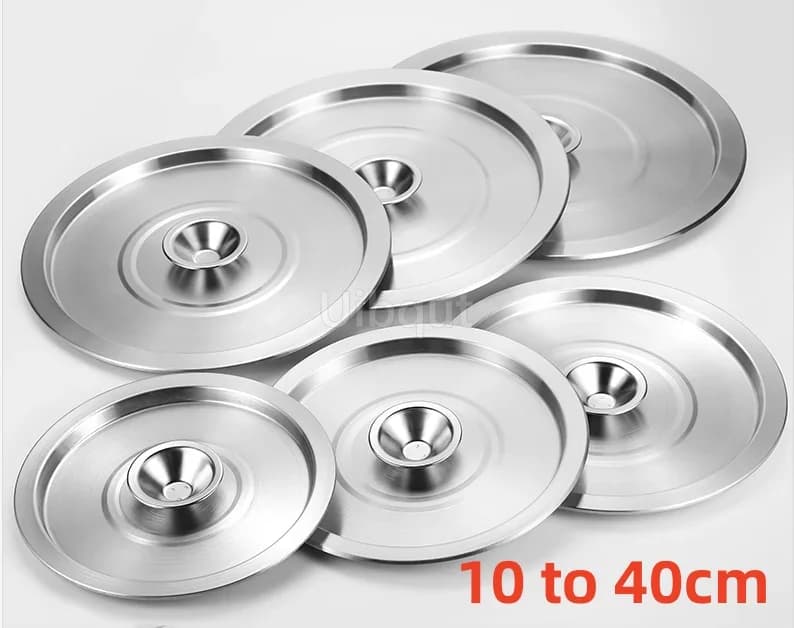 Flat cover wok lid Pentole Round stainless steel glass cover for Wok pot pan with knob Kitchen food cover T2M7