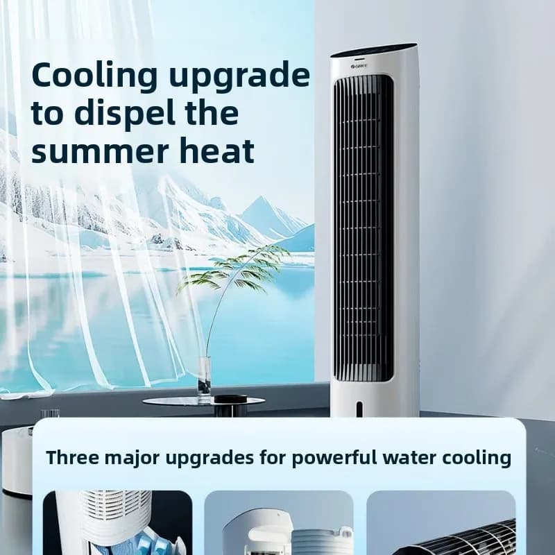 Powerful Evaporative Air Cooler with Remote, Water Cooling Tower Fan AC, Quiet Humidifying Purifier Durable Floor Stand Home