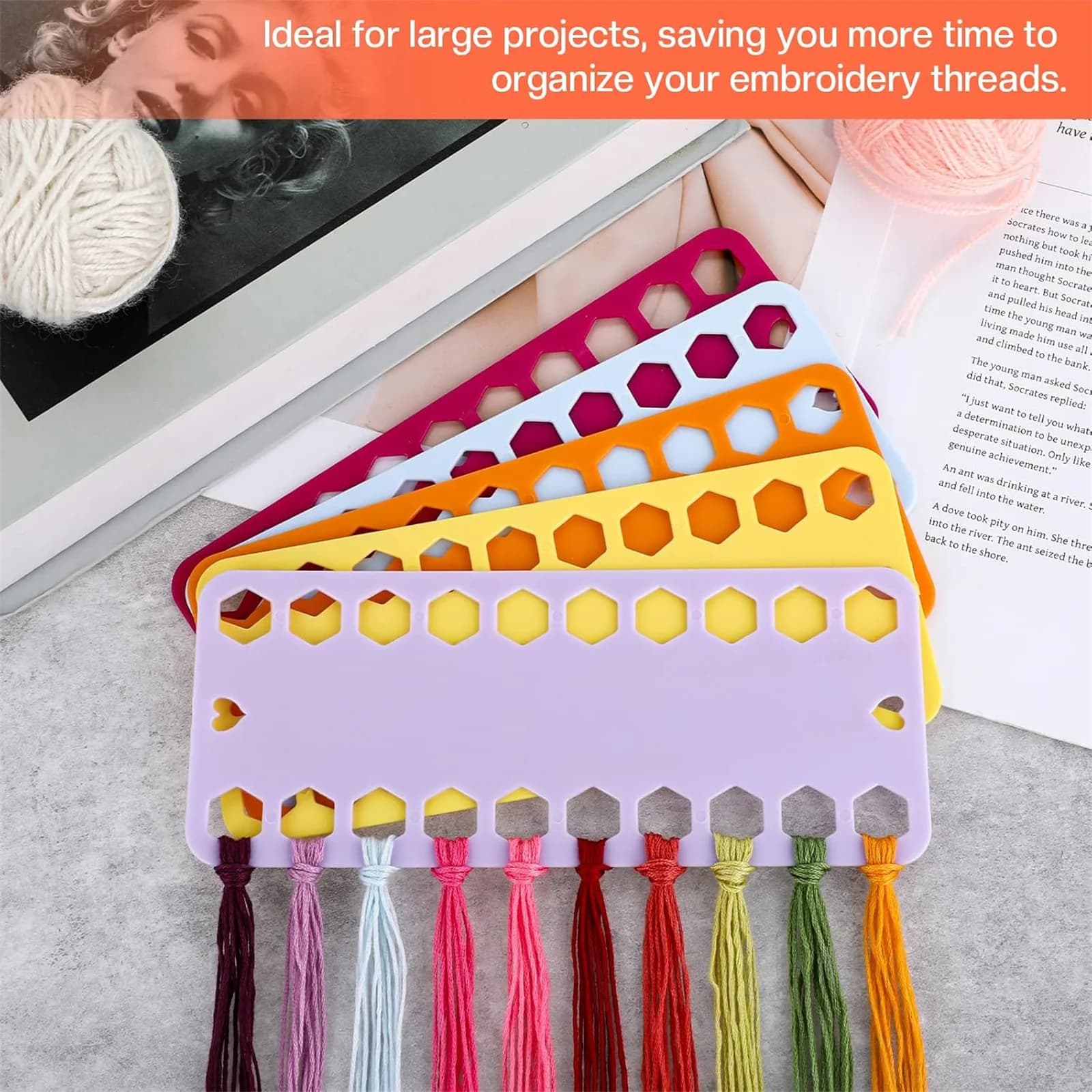 10 Pezzi Bobine per Filo da Ricamo in Plastica, Organizzatore Portatile per Filo da Cucito, Strumento per Conservazione Filo da Punto Croce