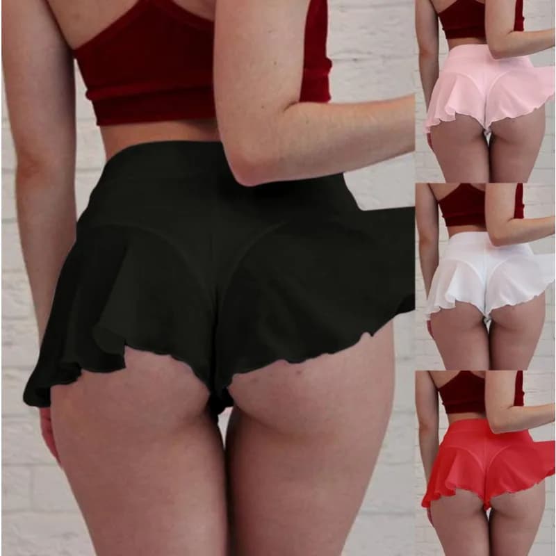 Nuova Gonna Estiva da Donna a Vita Alta con Bordo Arricciato, Mini Gonna Aderente a Pieghe per Bikini e Fitness