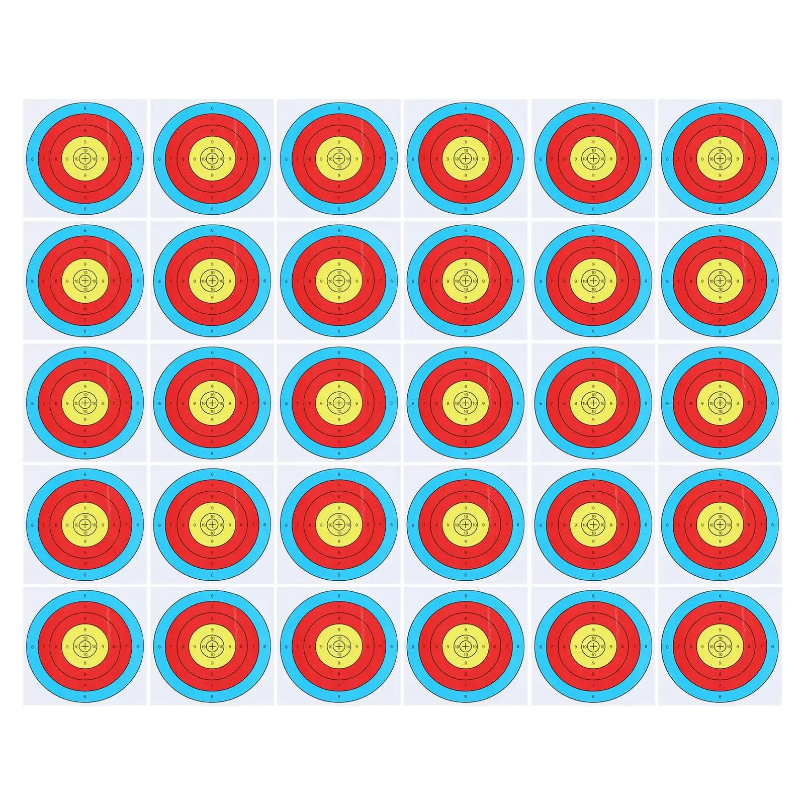 30PCS Shooting Paper Thickened Coated Paper Archery Paper Targets for Competitive Recurve