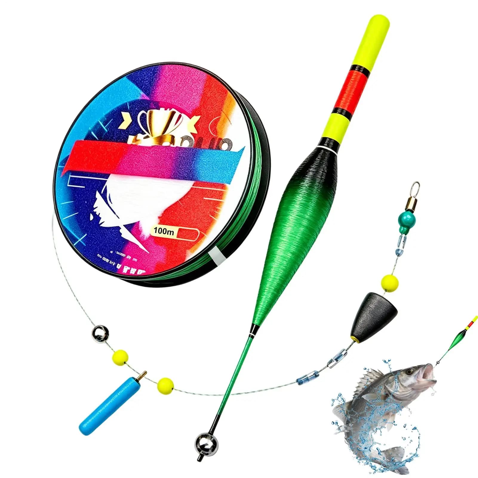 Set di lenze da pesca con galleggiante automatico per pescatori: lancio facile e recupero fluido - Accessori per la pesca all'aperto