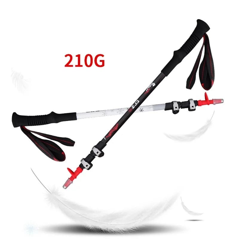 Telescopic Trekking Sticks in Light Carbon Fiber, Adjustable for Hiking and Walking