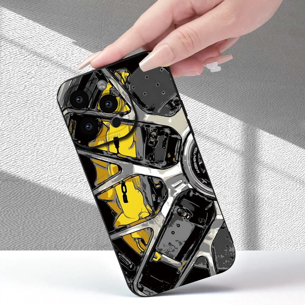 Creative car wheel pattern phone case suitable for iPhone 17 16 15 14 13 12 11 Pro/Max/Plus anti drop and shockproof back cover