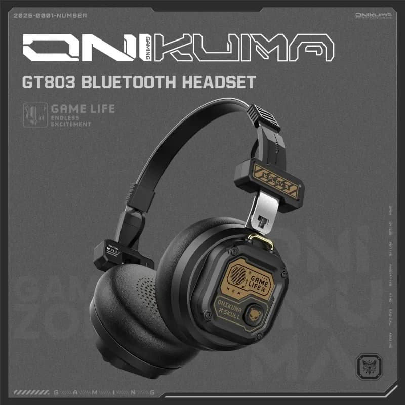 Onikuma Cuffie Bluetooth Over Ear Cuffie musicali stereo Hi-Fi Professionali True Sports con auricolari Lettore musicale TF/AUX