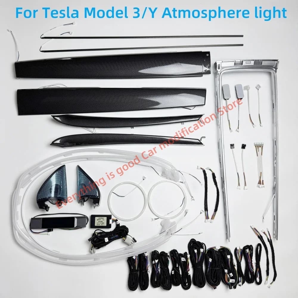 Kit luce ambientale Adatto per Tesla Modello 3/Modello Y Rainbow Radium intaglio atmosfera luce poggiapiedi aggiornamento luce schienale