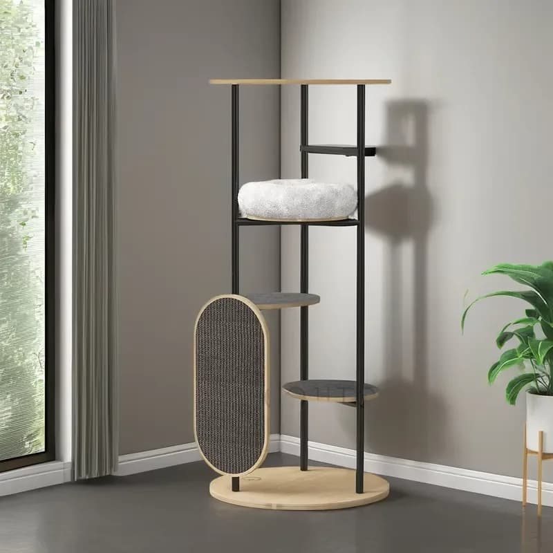 Manufacturer Wholesale Modern and Luxury Home Furniture Cat Tree Tower with Wood and Metal Frame for Indoor