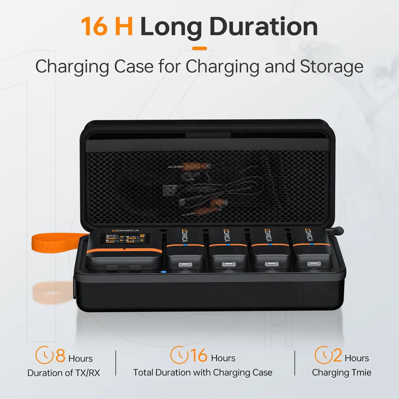 Comica Vimo Q Wireless Lavalier Microphone Four-channel Mini With Charging Case for Camera Smartphone PC