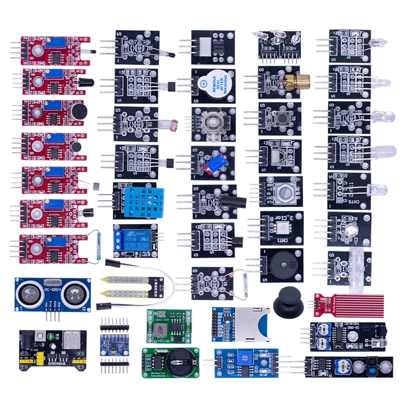 For Arduino 45 types of Digital Temperature Humidity Sensors RGB LED Soil Buzzer Sound Ultrasound Sensor Module UNO R3 MEGA2560