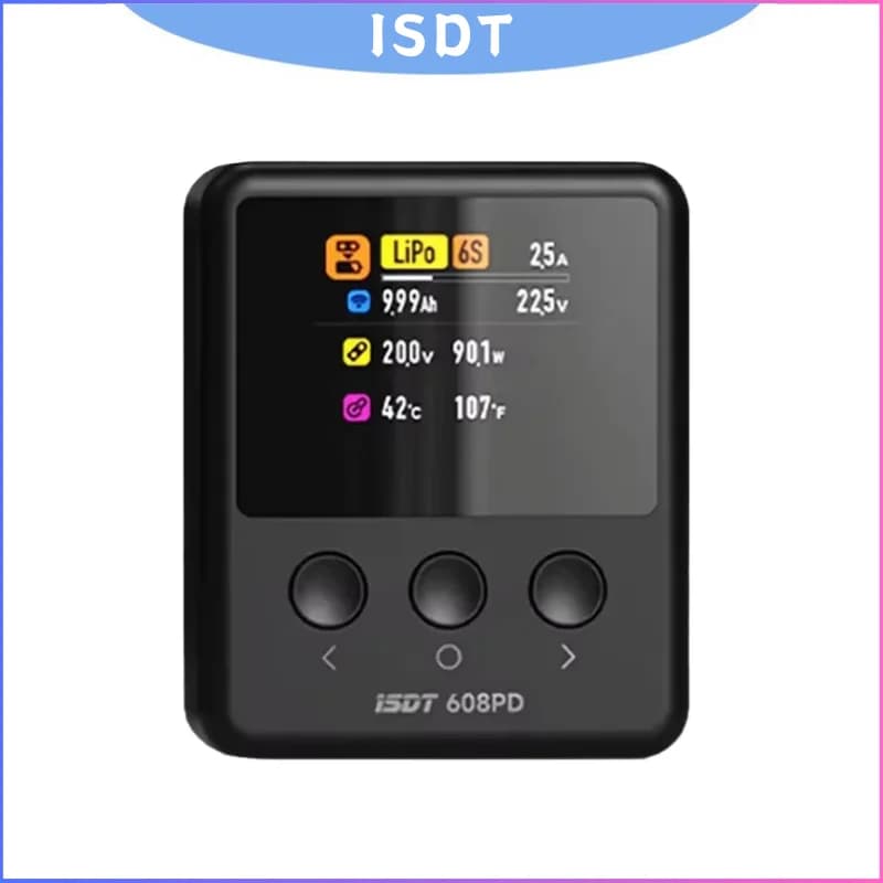 ISDT 608PD Lipo Balance Caricatore Scaricatore 240W/10A DC e 140W/5A PD Caricatore digitale intelligente per batterie LiPo/LiFe/LiHV RC