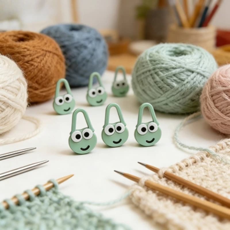 12Pcs Kawaii Cartoon Frog Locking Stitch Markers Cute Animal Knitting Crochet Needle Clips DIY Handmade Sewing Accessories Tool