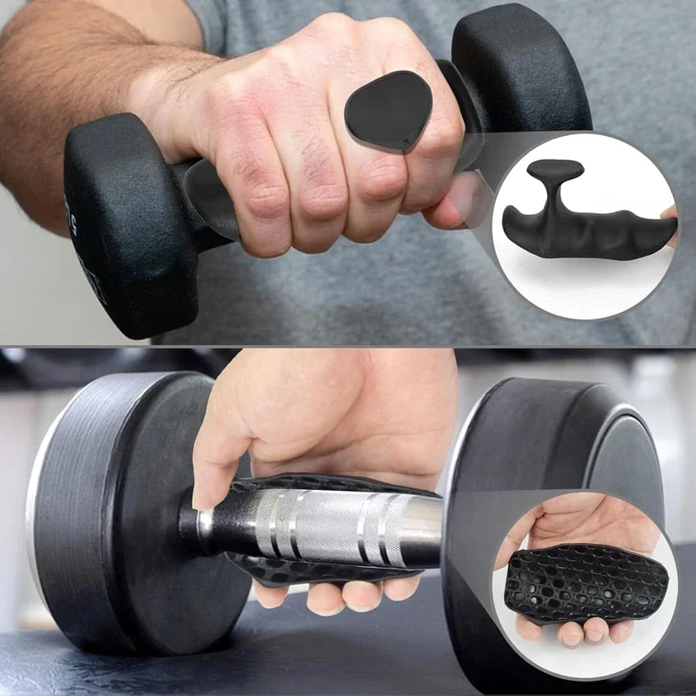 1 pair of ergonomic handles for weight lifting, gym gloves for elastic honeycomb training, thickened silicone palm handles