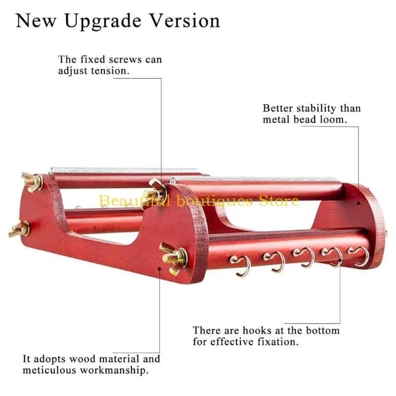 U4LF Artists Bead Loom Kit Antique Wooded Beading Machine for Handmade Jewelry Bracelets, Necklaces, Belts, and More