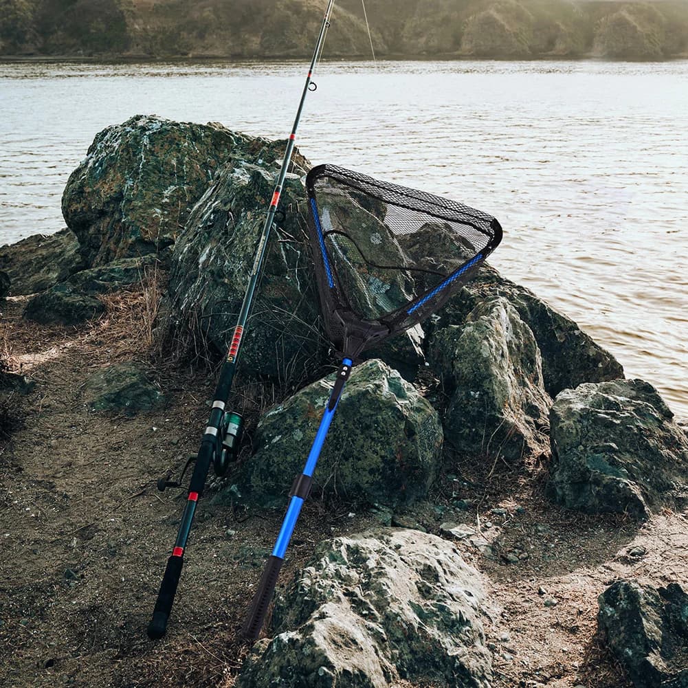 Rete da Pesca Pieghevole 72cm/92cm, Rete Telescopica Leggera e Portatile per Trota, Pesce Gatto e Spigola