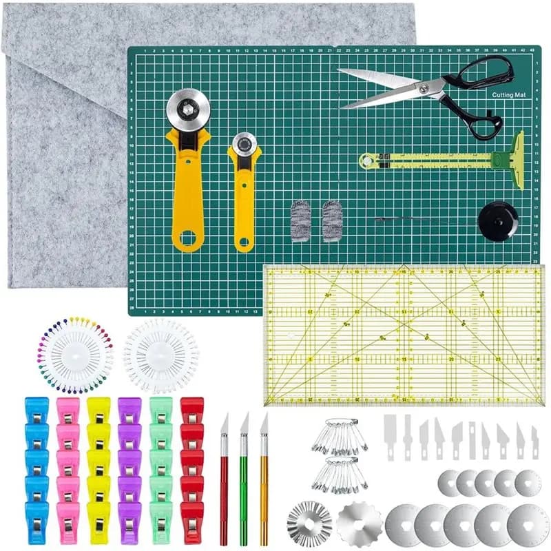 【ORNAMENT】Set di tappetini da taglio Fadal A3 e taglierina rotante con lame extra per cucito, kit di strumenti per quilting e taglio tessuti