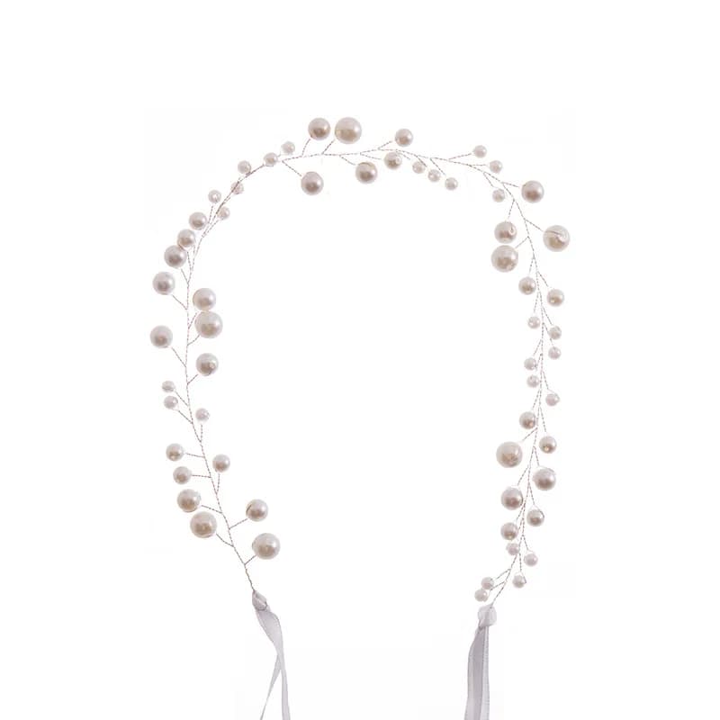 Corona da sposa, fascia per capelli, forcina, fascia nuziale, accessori per capelli con perle simulate fatte a mano, fermagli, tiara, alla moda per matrimoni