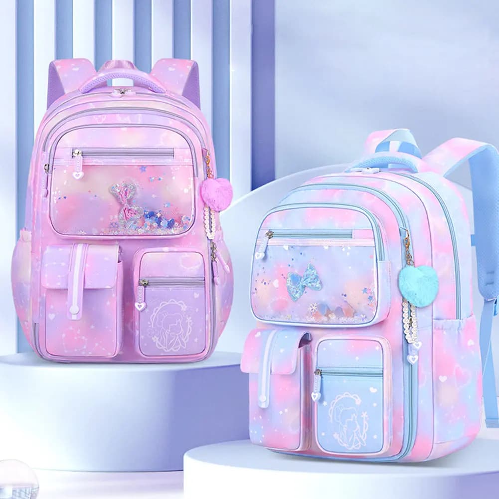 Zaino carino per bambina, borsa scolastica rosa per bambini, ragazzi e adolescenti, zaino impermeabile Kawaii per studenti delle scuole primarie