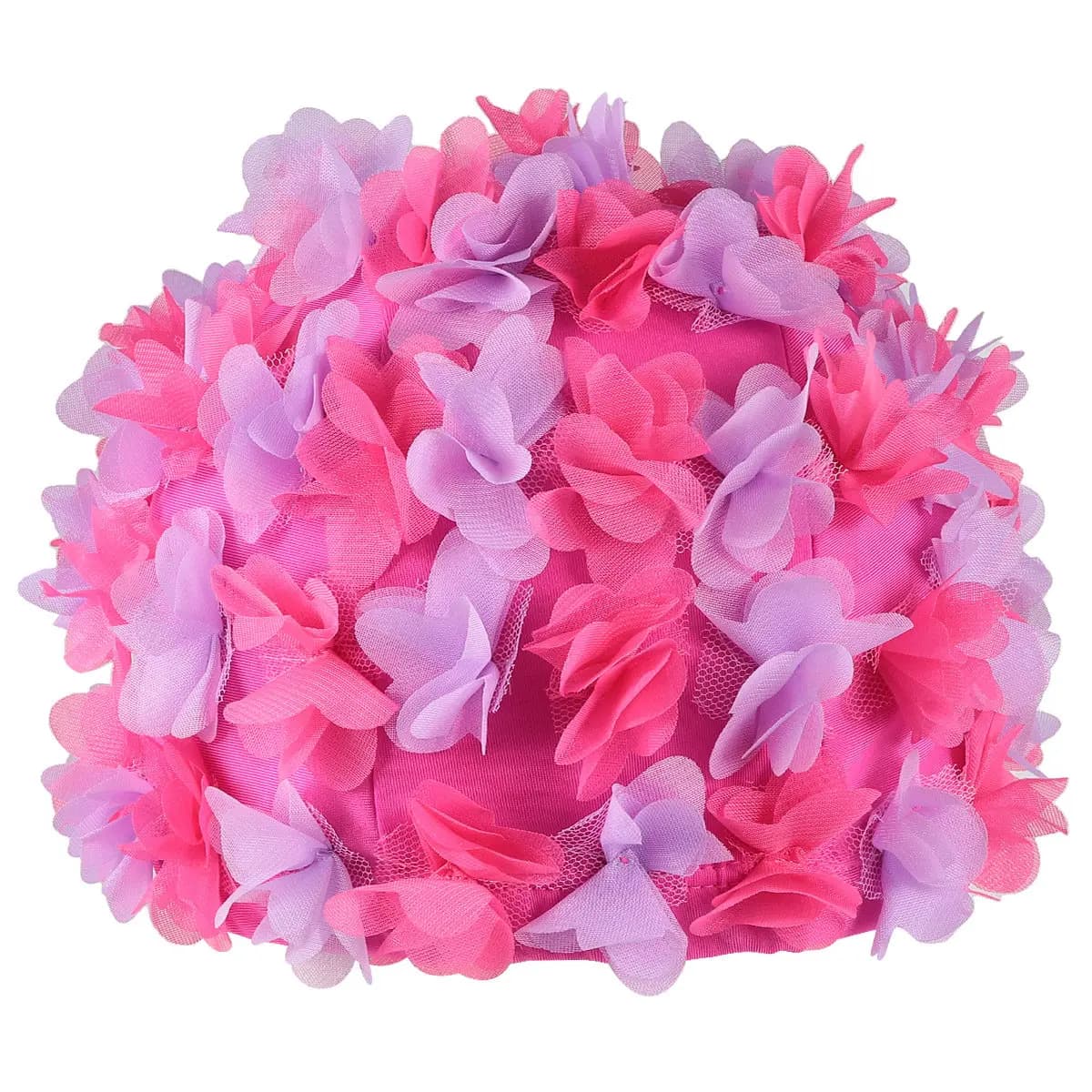 1Pcs Women Swim Hat Flower Swim Cap Comfortable Ear Protector Swimming Beach Pool Accessory Purple Rose Red