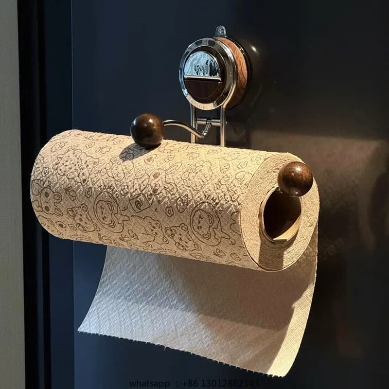 Comodi supporti per carta da cucina Semplice fissaggio a ventosa in ferro artistico Porta carta igienica Multifunzionale per la casa
