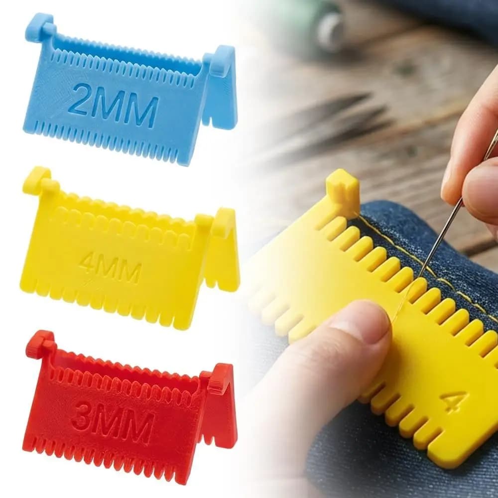 Calibro per cuciture a punto annodato, antiscivolo, per quilting e orlature, strumento di misurazione per cuciture e rifinitura dei bordi