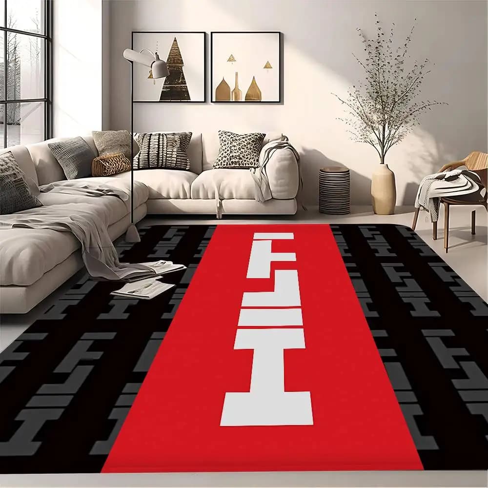 Fashion logo H-Hilti Hallway Carpet Non-Slip Laundry Room Mat Laundry Decor Balcony Child Living Room Bedside Area Rugs
