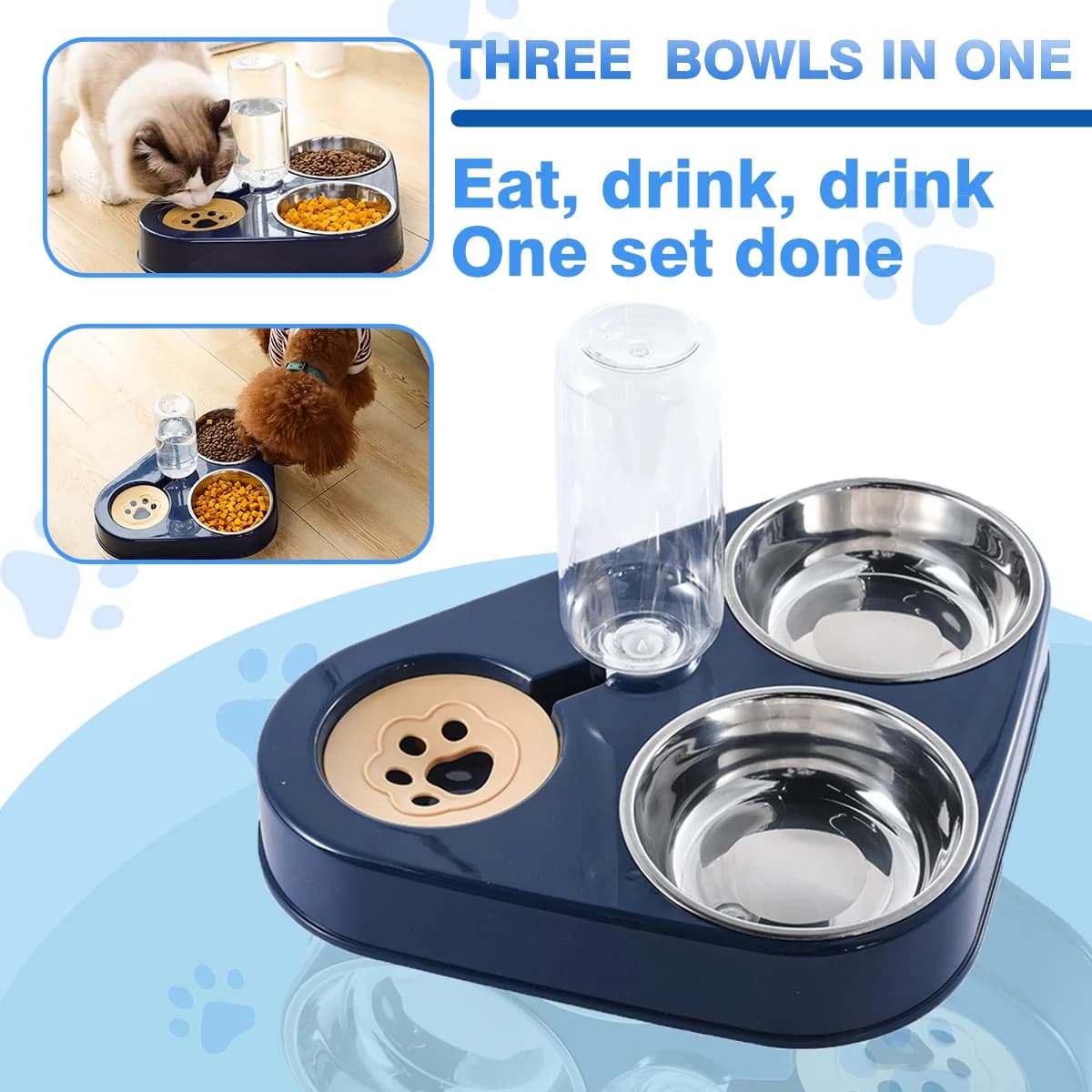 Ciotola per cani antiscivolo e resistente agli urti Alimentatore self-service per cibo d'acqua in acciaio inossidabile Alimentazione per animali domestici Ciotola per cani e gatti