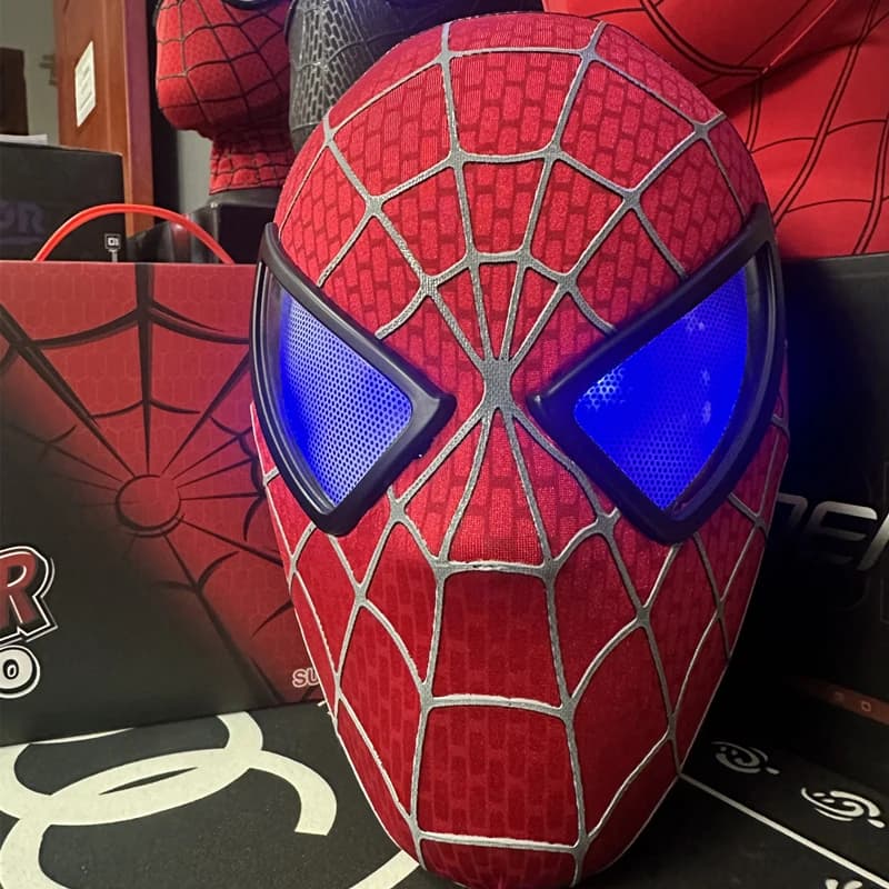 New Marvel Tobey Spiderman Faceshell Mask Ties 1:1 3d Spider-Man Mascara Cosplay Costume Superhero Collection Model