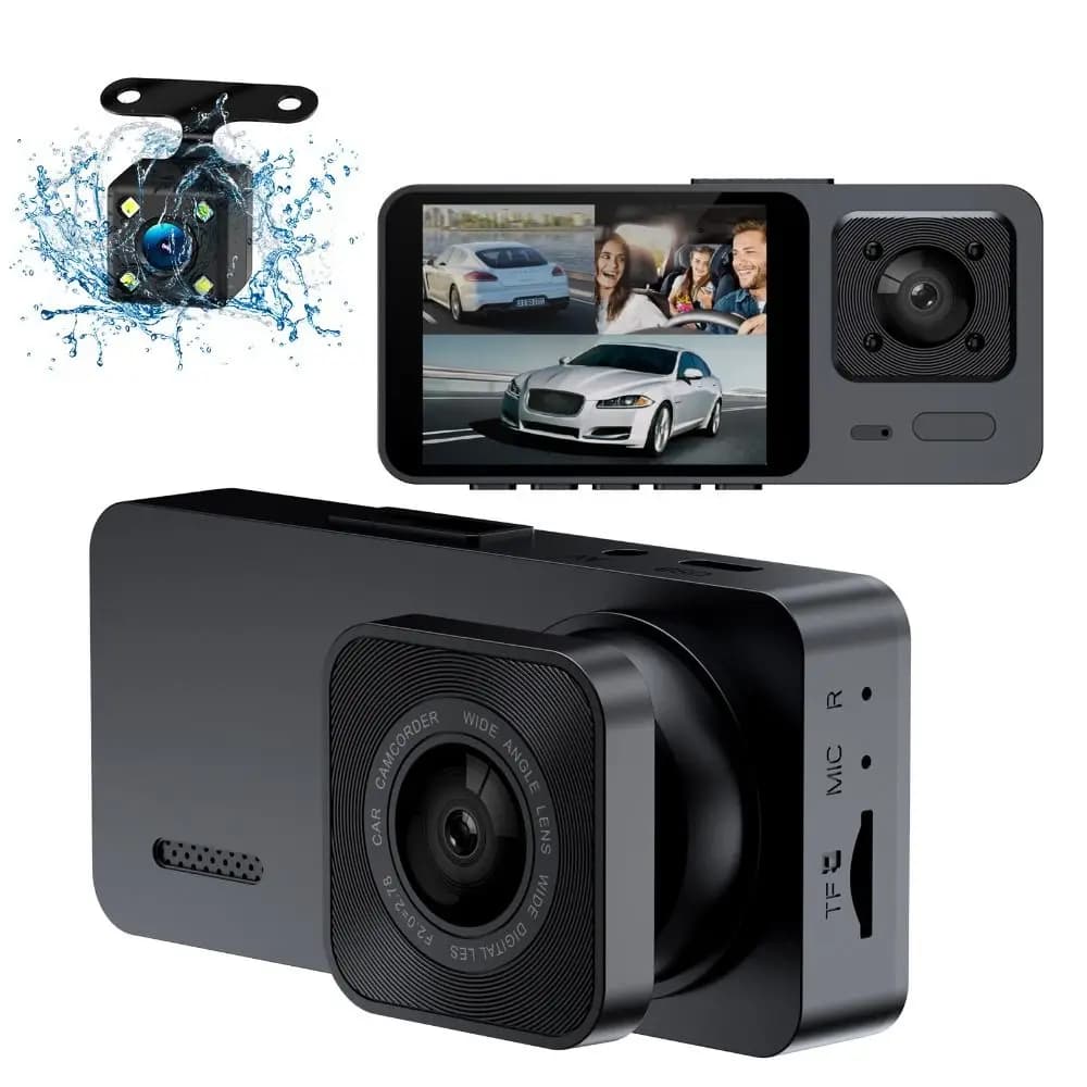 NEW vehicle recorder with night vision IR HD Dashcam recording for 3 channel cars 360 ° View vehicle monitoring with video recorder