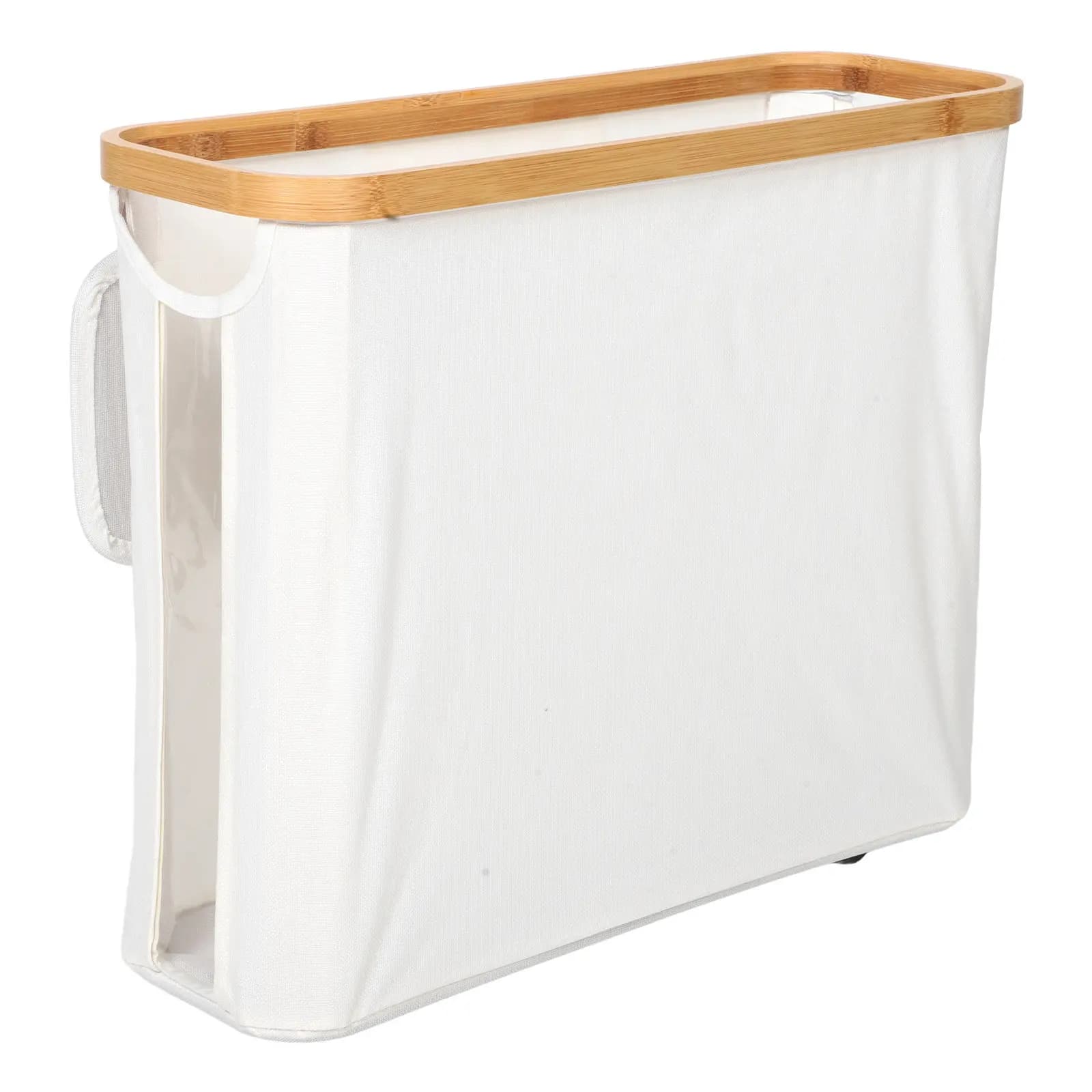Cestino porta carta igienica extra large e salvaspazio con coperchio, organizer da bagno in tessuto beige da posizionare sopra il WC